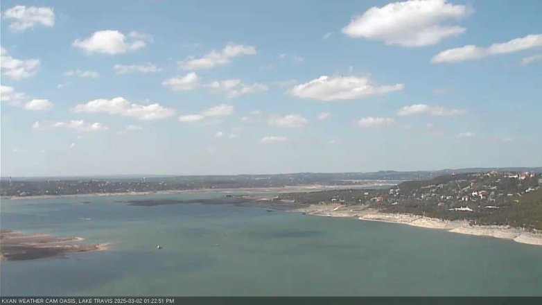 Lake Travis webcam, March 2, 2025 1:25 PM CT