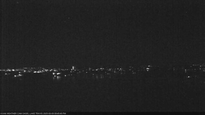 Lake Travis webcam, March 9, 2025 9:45 PM CT