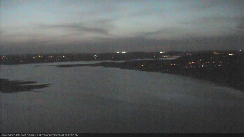 Lake Travis webcam, March 31, 2025 8:25 PM CT