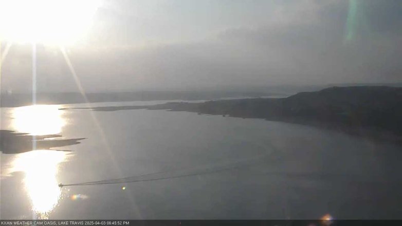 Lake Travis webcam, April 3, 2025 6:45 PM CT
