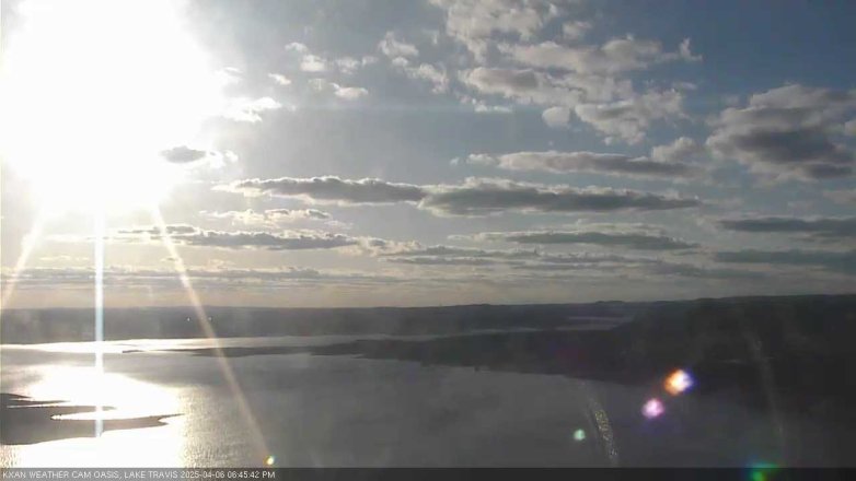 Lake Travis webcam, April 6, 2025 6:45 PM CT