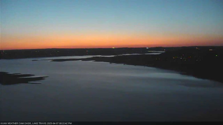 Lake Travis webcam, April 7, 2025 8:25 PM CT
