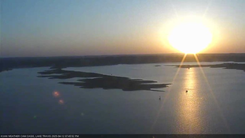 Lake Travis webcam, April 12, 2025 7:45 PM CT
