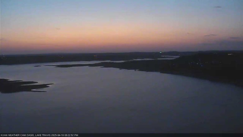 Lake Travis webcam, April 16, 2025 8:25 PM CT