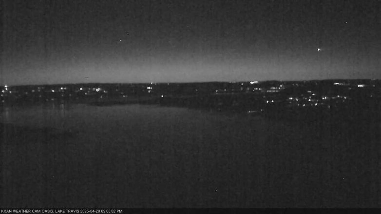 Lake Travis webcam, April 20, 2025 9:00 PM CT