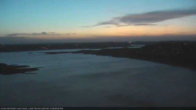 Lake Travis webcam, May 13, 2025 8:45 PM CT
