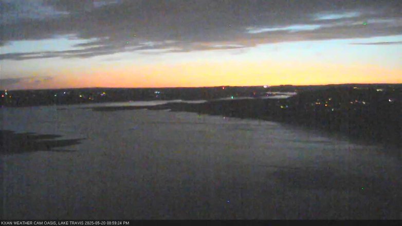 Lake Travis webcam, May 20, 2025 9:00 PM CT