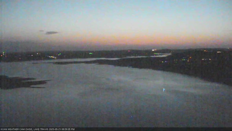 Lake Travis webcam, May 21, 2025 9:00 PM CT