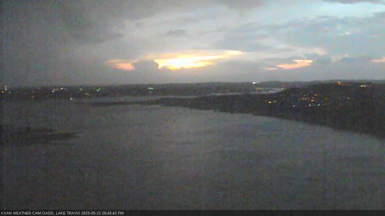 Lake Travis webcam, May 22, 2025 8:45 PM CT
