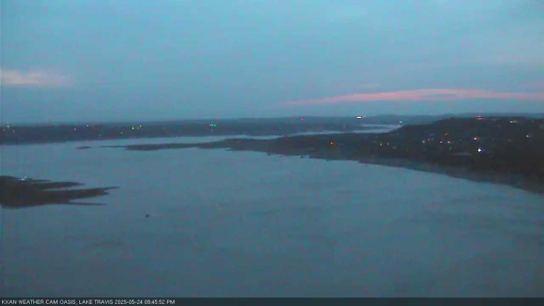 Lake Travis webcam, May 24, 2025 8:45 PM CT