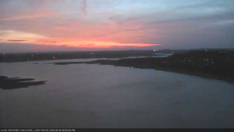Lake Travis webcam, June 8, 2025 9:00 PM CT