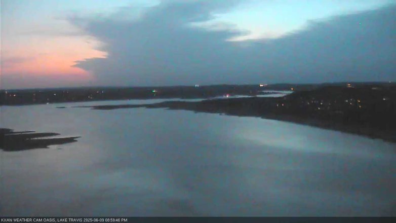 Lake Travis webcam, June 9, 2025 9:00 PM CT